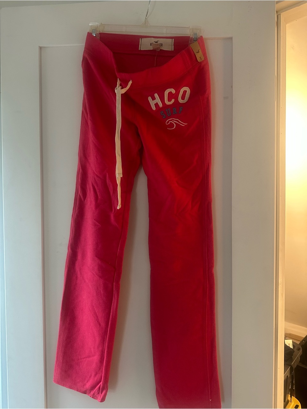 Hollister Hot Pink HCO Surf Track Pants with Drawstring